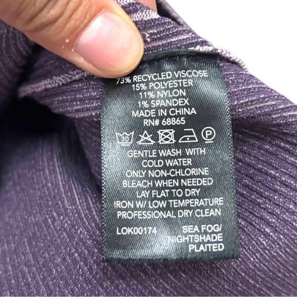 Le Ore Bandier Sea Fog Purple Ribbed Knit Bodycon Midi Dress - Medium - Picture 8 of 8